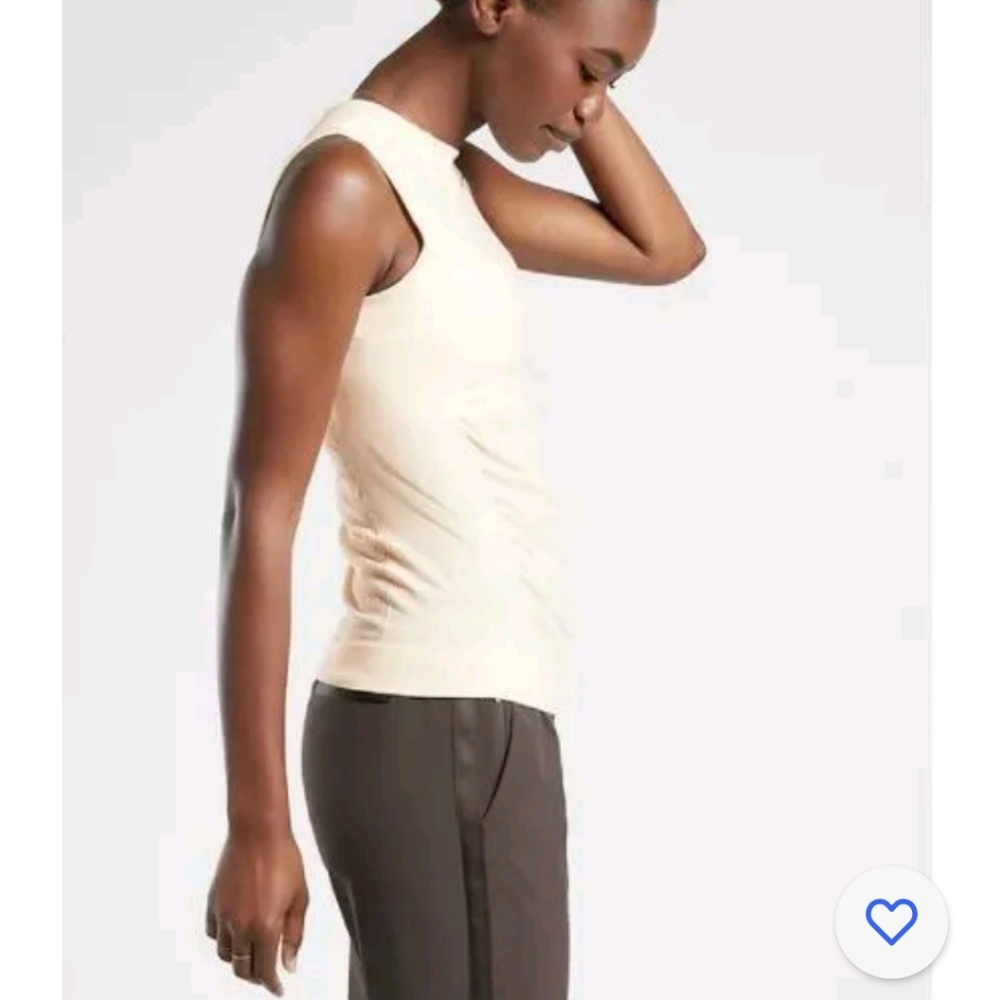 Athleta Foresthill Ascent Wool Seamless Tank Top Mesh Back Cream Size XS - Picture 2 of 15